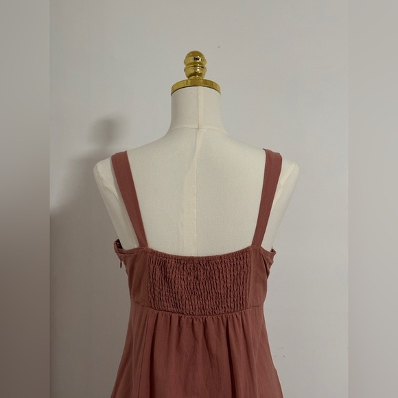 Midi Dress Size Large Sweetheart Neckline, Vented Skirt 100% Cotton SKU 9 - Picture 4 of 11